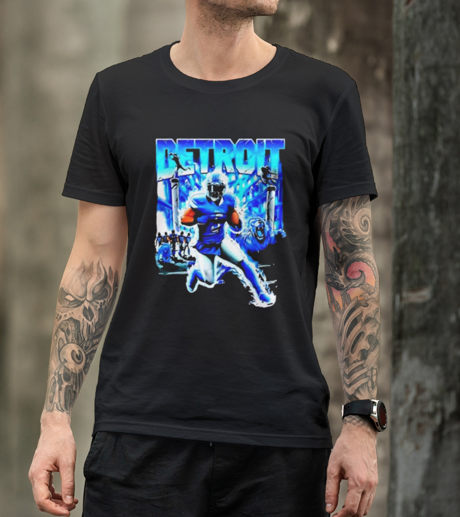 Detroit Football Lions Player Dynamic Action Official Merchandise T-Shirt