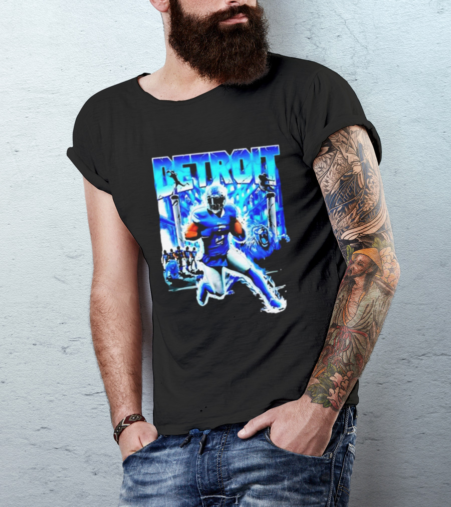Detroit Football Lions Player Dynamic Action Official Merchandise T-Shirt