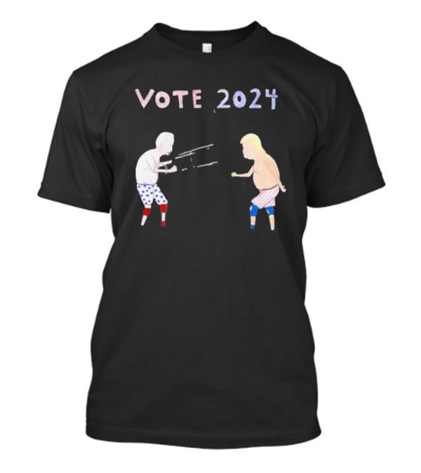 Unfortunate Portrait Vote 2024 Biden And Trump Boxer Showdown T-Shirt