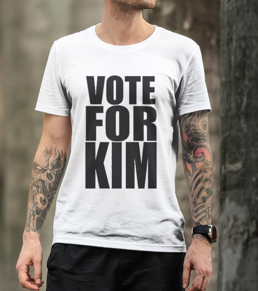 Vote For Kim Black Text T-Shirt