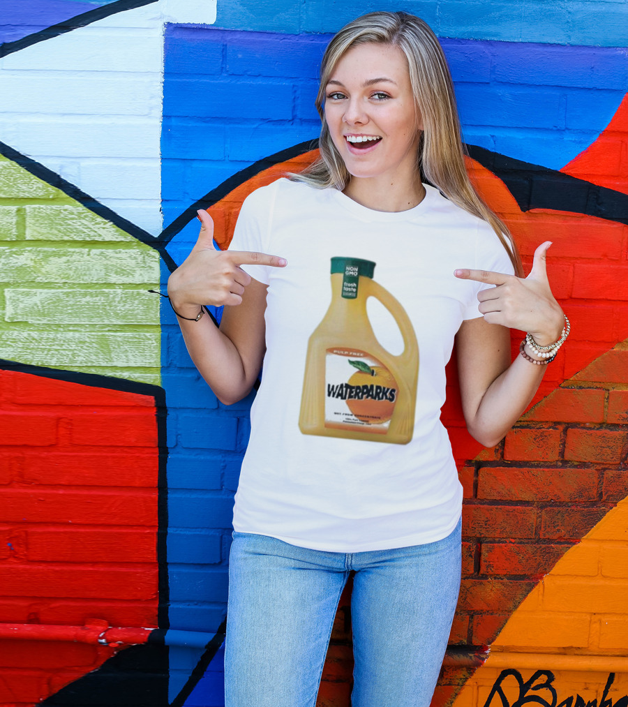 Waterparks Pulp Free Non GMO Orange Juice Fresh Taste T-Shirt