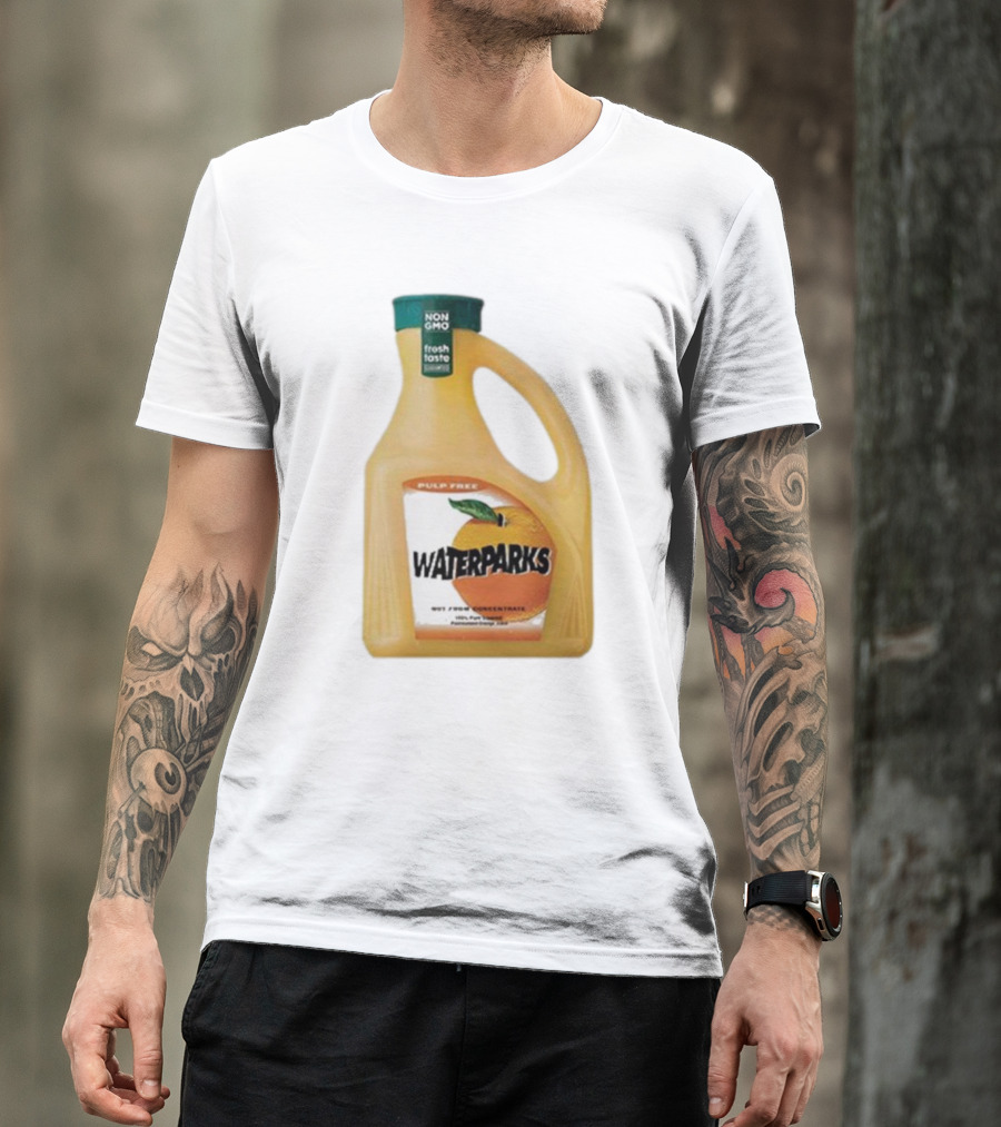 Waterparks Pulp Free Non GMO Orange Juice Fresh Taste T-Shirt