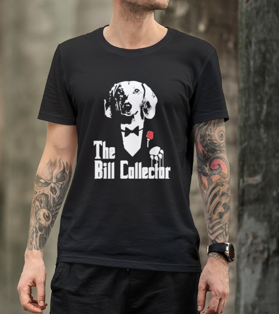 The Bill Collector Dog In Black Tie With Rose And Puppet Strings T-Shirt
