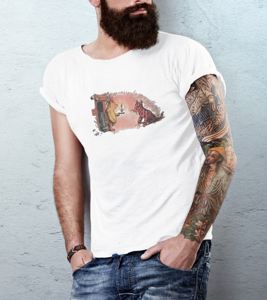 Tigger Conversation With Bear And Candle Public Domain T-Shirt
