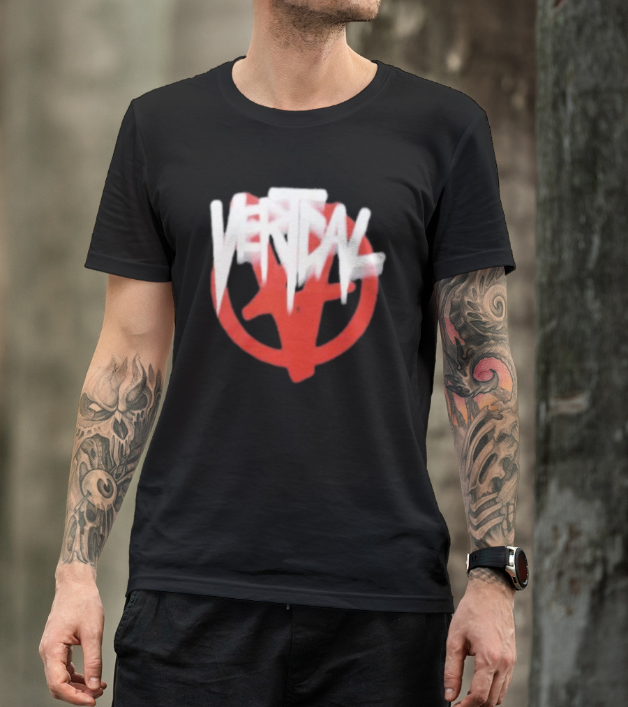 Verticalgoods Kaos Vertical Symbol In Red And White T-Shirt