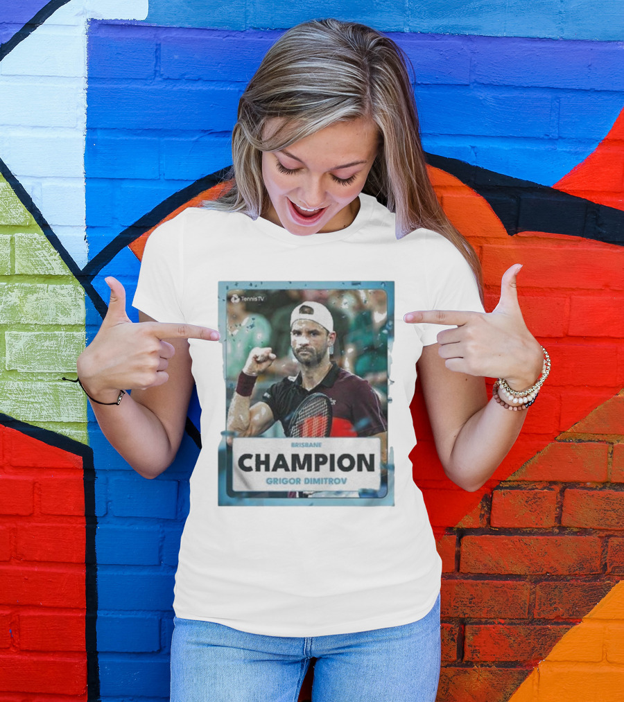 Brisbane Champion Grigor Dimitrov Tennis TV Image T-Shirt
