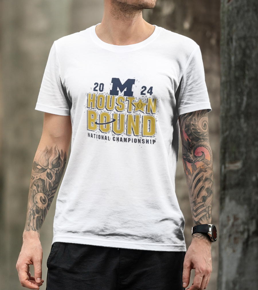 Michigan Wolverines 2024 Houston Bound National Championship Game T-Shirt