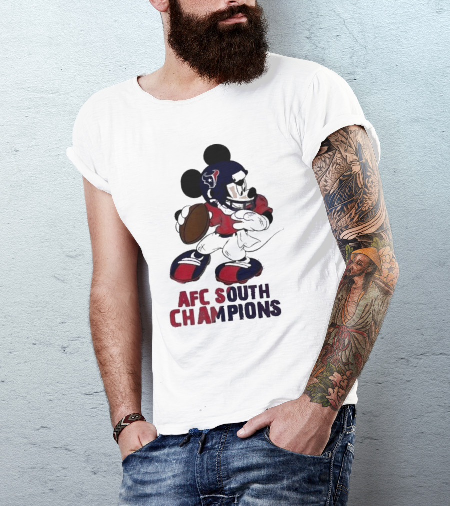 Mickey Mouse Houston Texans AFC South Champions 2023-2024 T-Shirt