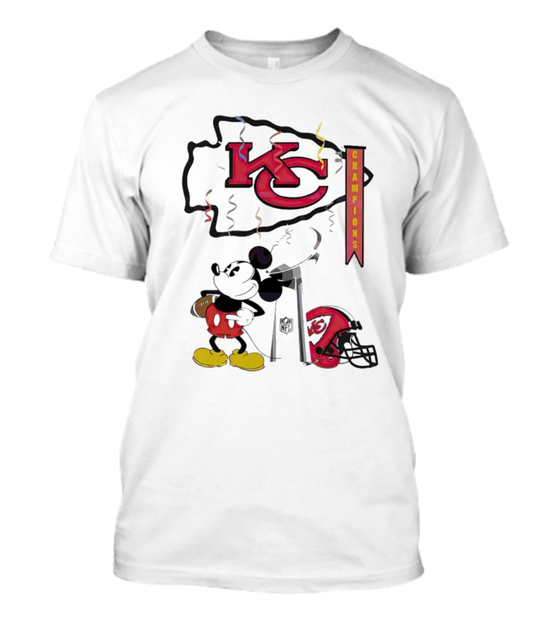 Mickey Mouse KC Champions Trophy Kansas City Chiefs T-Shirt