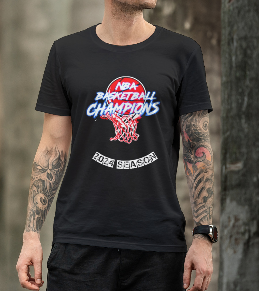NBA Basketball Champions 2024 Season Champions Iconic Hoop T-Shirt