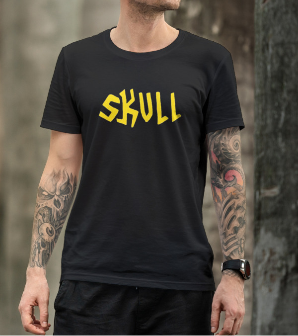 Beavis And Butthead Skull Text Yellow T-Shirt