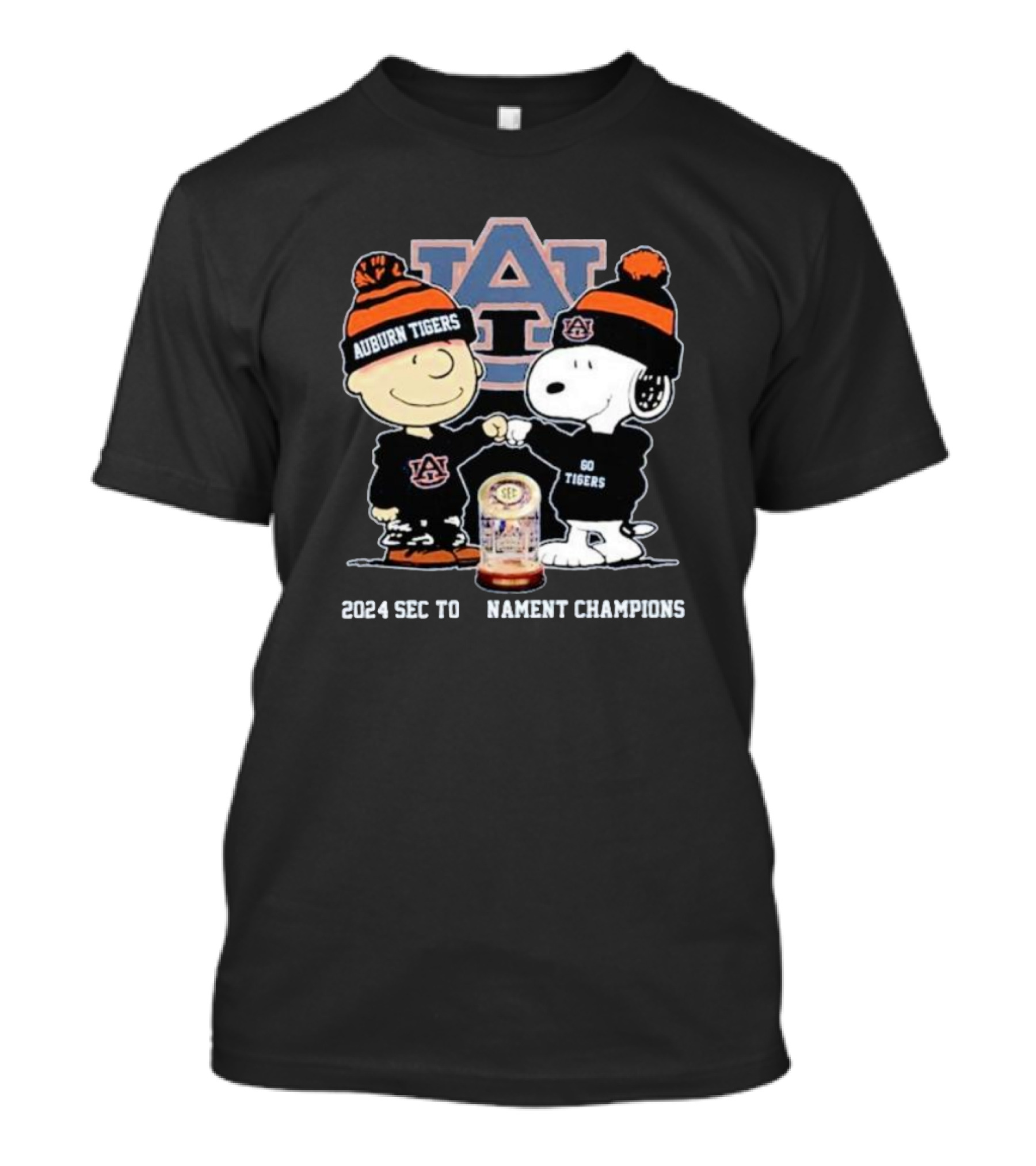 Auburn Tigers Snoopy And Charlie Brown 2024 SEC Tournament Champions T-Shirt