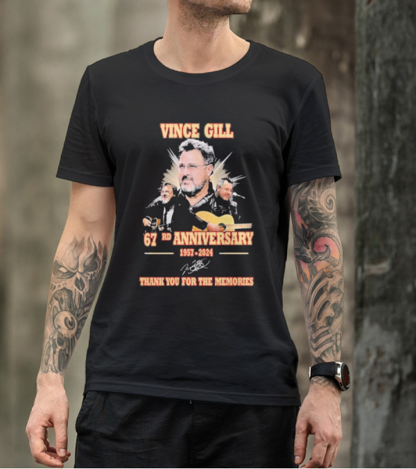 Vince Gill 67th Anniversary 1957-2024 Thank You For The Memories T-Shirt