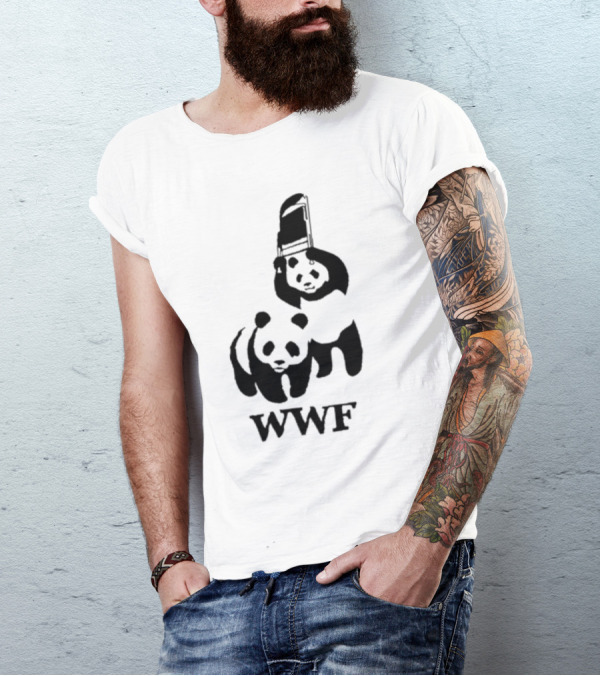 WWF Panda Fight Chair Wrestling T-Shirt