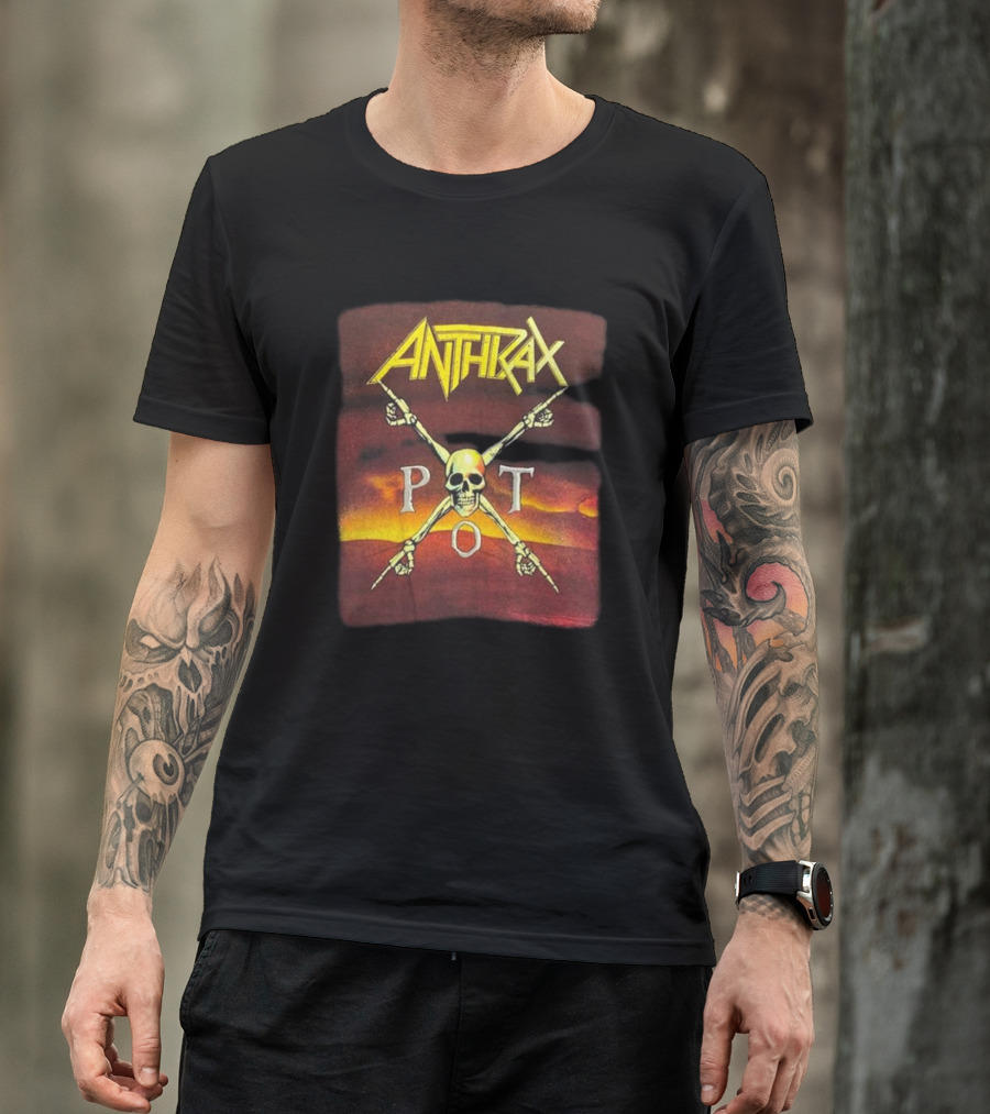 Anthrax Persistence Of Time 1990 Tour Skull And Clock T-Shirt