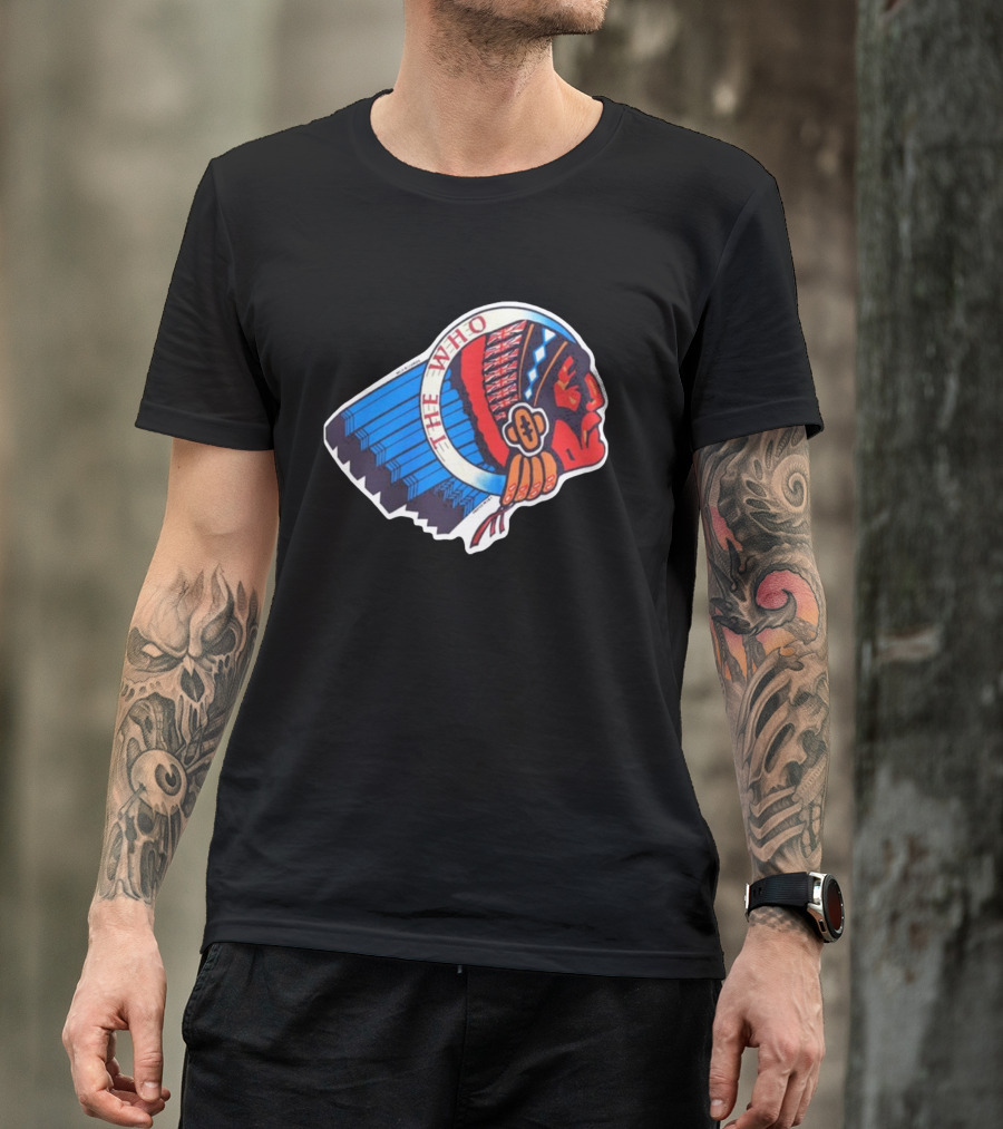Rare The Who 1976 Vintage Logo Native American Headdress T-Shirt