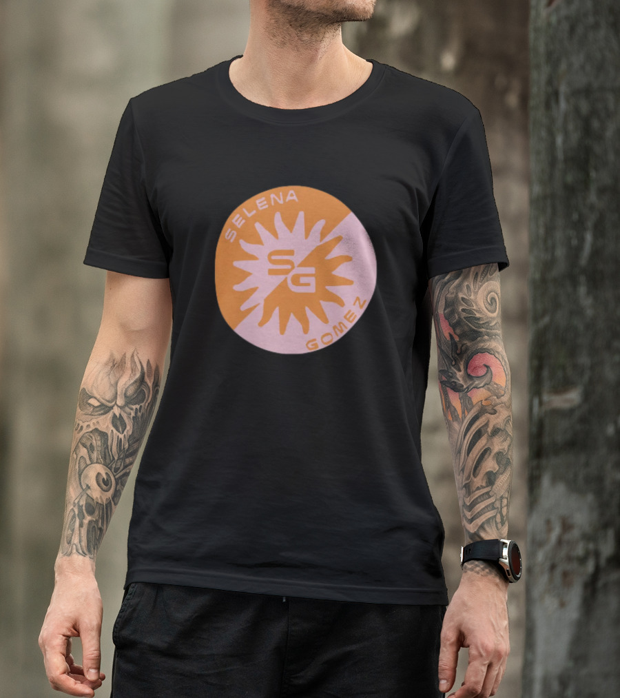 Selena Gomez SG Sunset Logo Circle Orange Pink T-Shirt