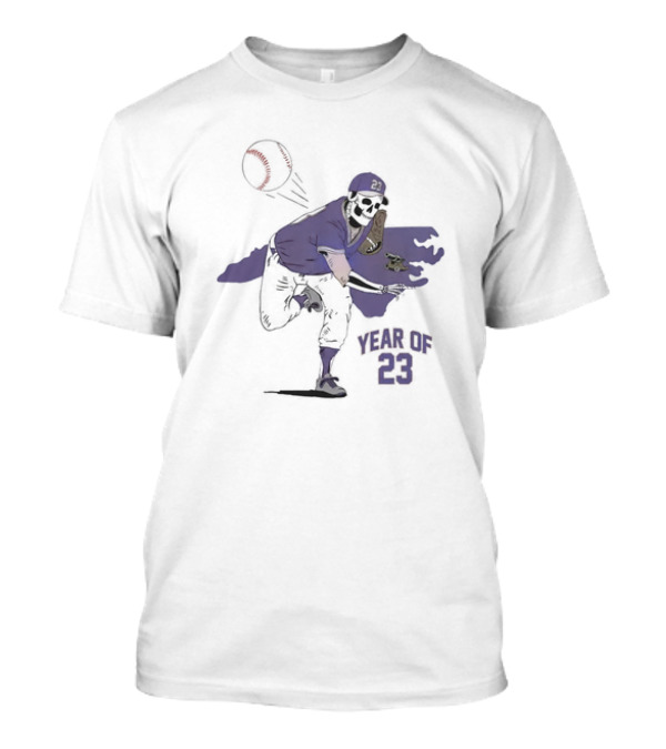 Year Of 23 Skeleton Pitcher North Carolina T-Shirt