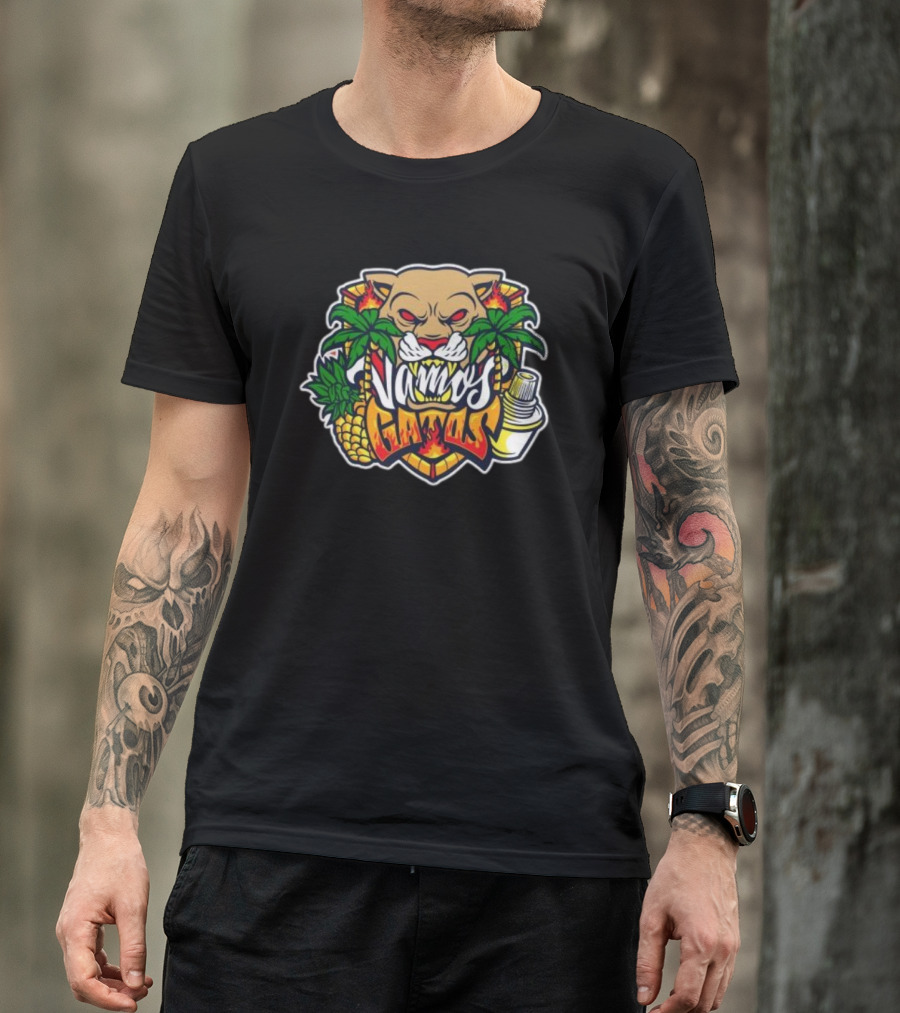 Florida Panthers Vamos Gatos Tropical Style 2024 Champions T-Shirt