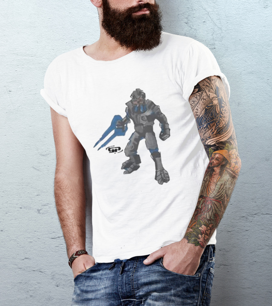 Halo 2 Arbiter Re-Release Collaboration Character With Energy Sword T-Shirt