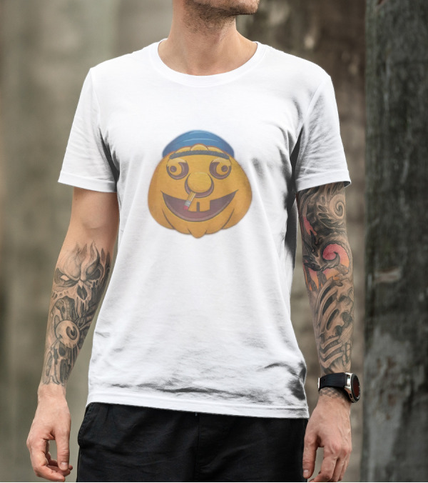 SML Pumpkin With Blue Hat And Pencil T-Shirt