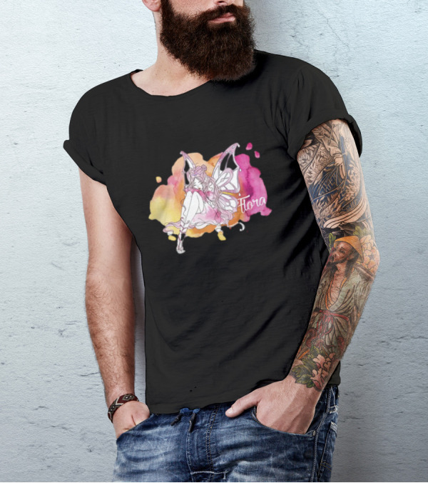 Flora Winx Club Merch Shine Bright Watercolor Wings T-Shirt