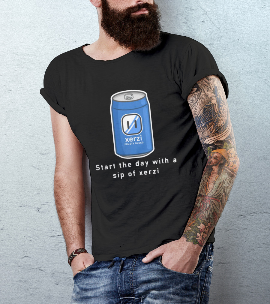 Start The Day With Xerilive Xerzi Fruity Blue Sip T-Shirt