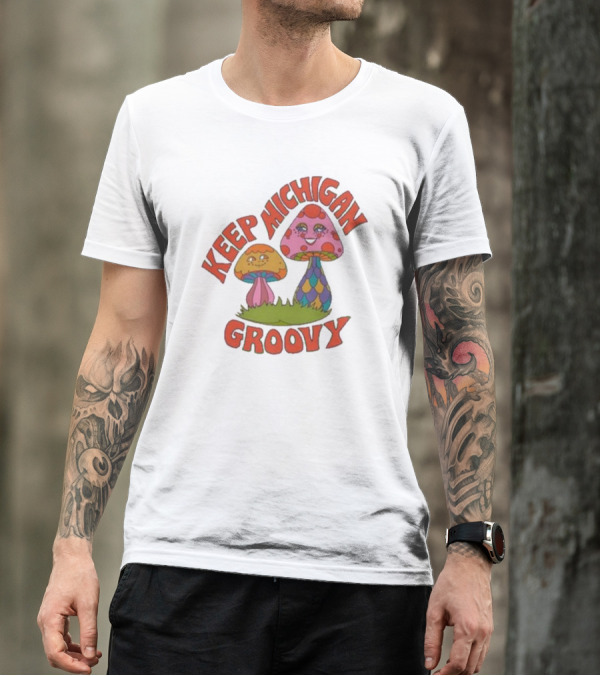 Keep Michigan Groovy With Colorful Psychedelic Mushrooms T-Shirt