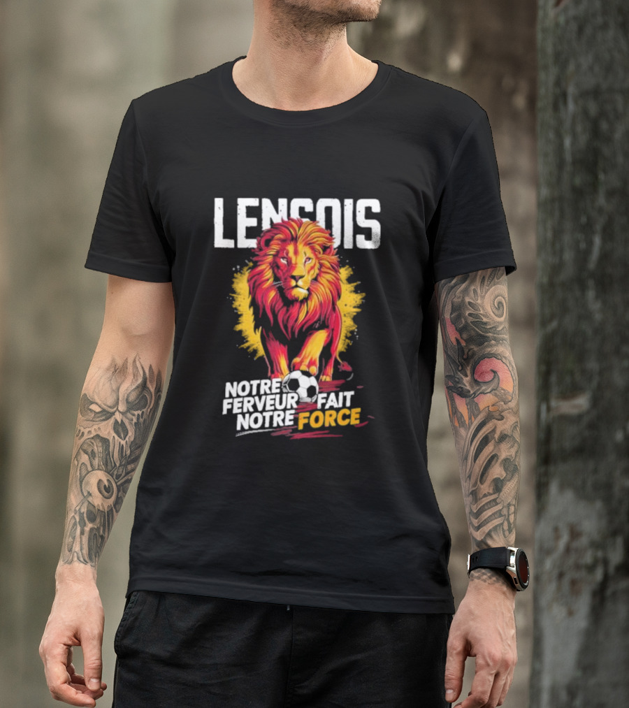 Lensois Notre Ferveur Fait Notre Force Lion And Soccer Ball Iconic T-Shirt