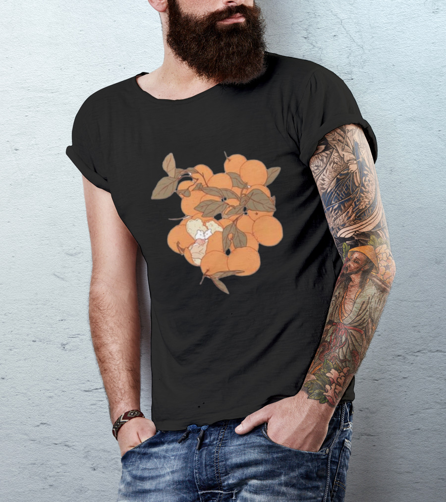 Sweet Citrus Delicate Orange Fruits With Leaves T-Shirt