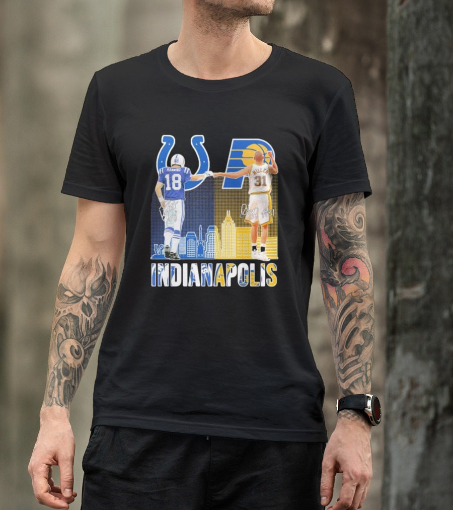 Manning Miller Indianapolis Colts Pacers Signatures Legends T-Shirt