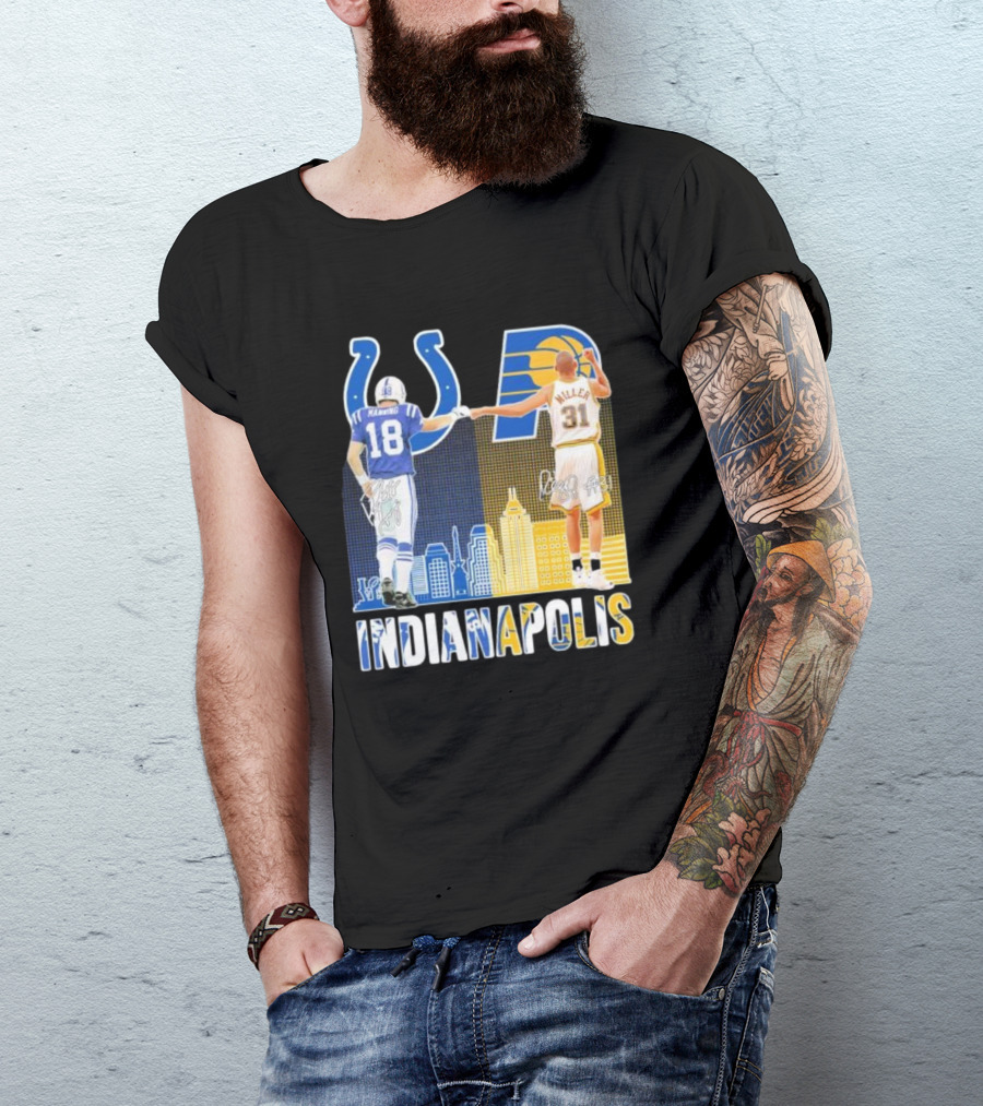 Manning Miller Indianapolis Colts Pacers Signatures Legends T-Shirt