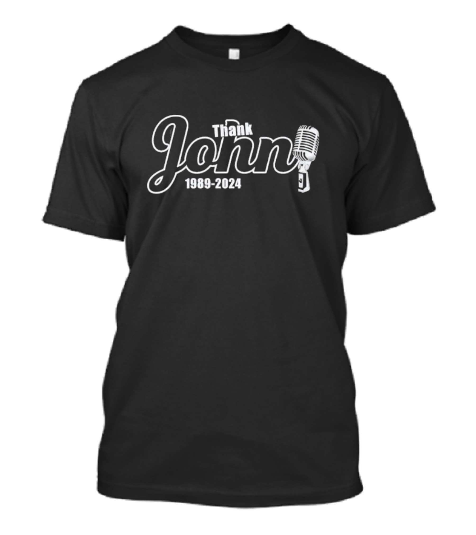 New York Yankees Thank John 1989-2024 Microphone T-Shirt