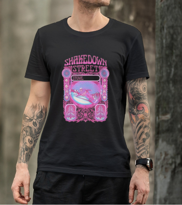 Shakedown Street Stowe Vermont Psychedelic Snowboarder Retro T-Shirt