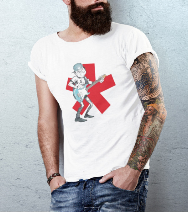 Tmd Comic By Thomas Tenney Rock Guitar Character With Red Asterisk T-Shirt