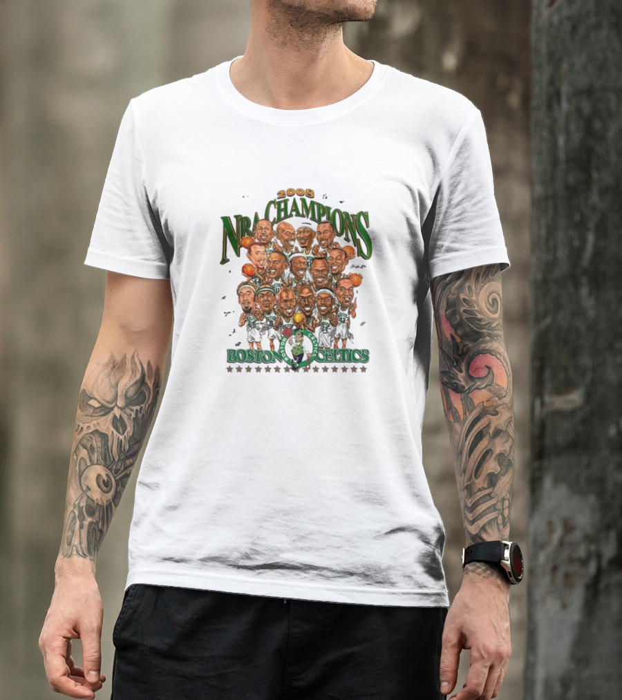 2008 NBA Champions Boston Celtics Chibi Player Signatures T-Shirt
