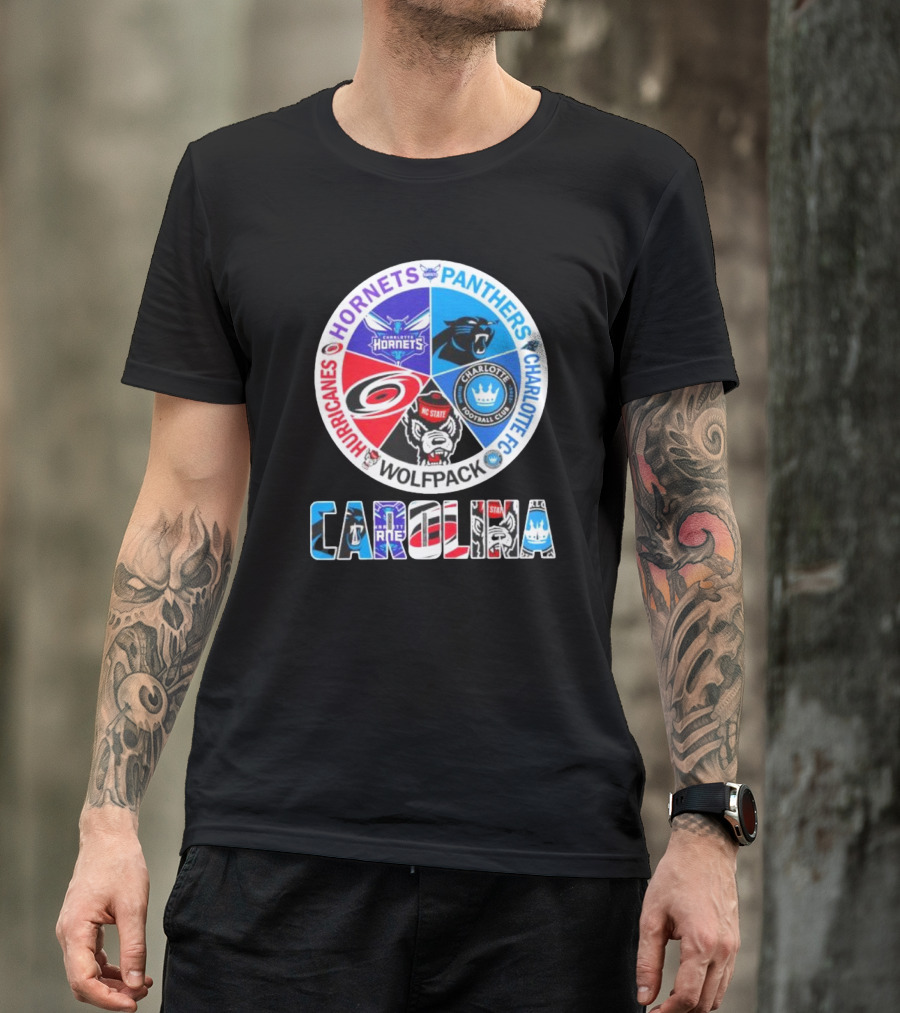 Carolina Panthers Hornets Hurricanes Wolfpack Charlotte FC Sports Teams T-Shirt