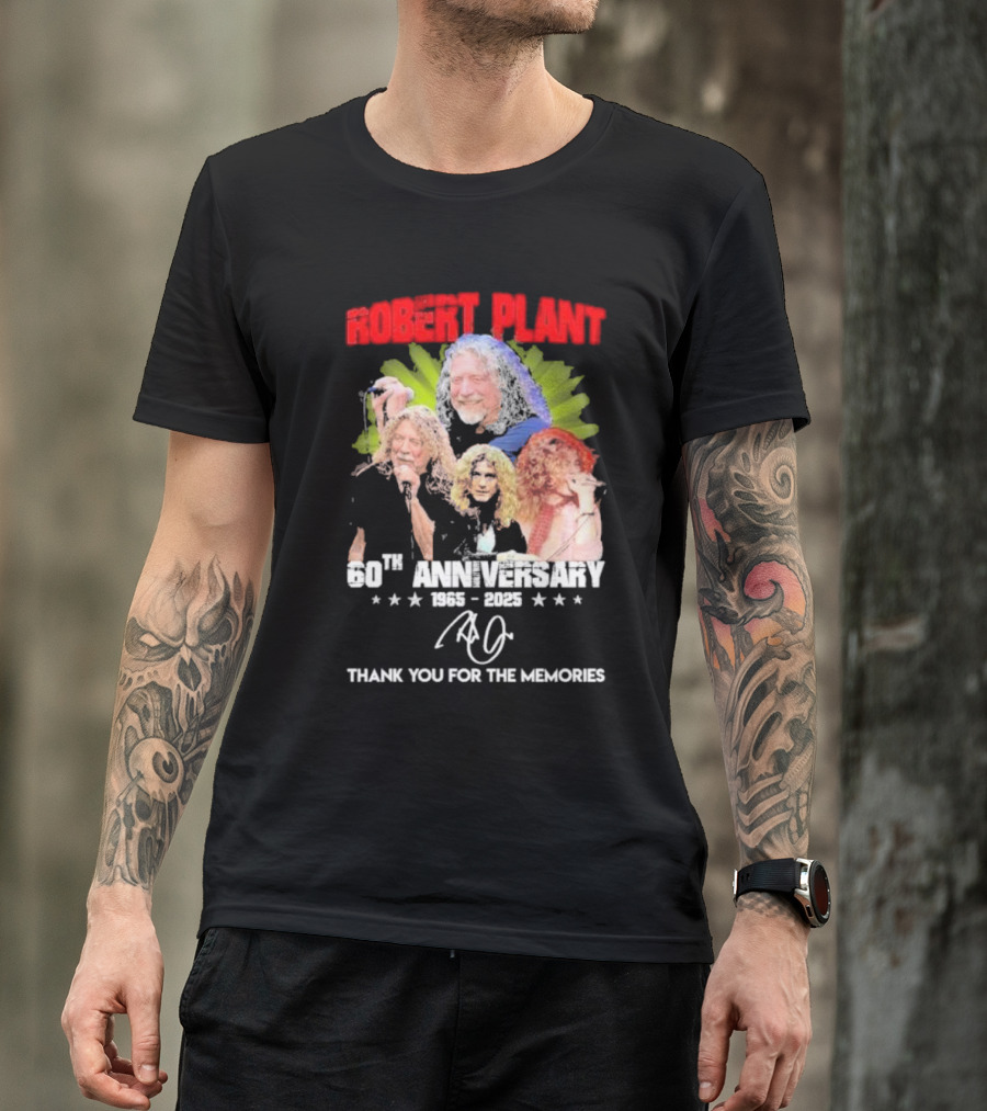 Robert Plant 60th Anniversary 1965-2025 Thank You For The Memories Icons T-Shirt