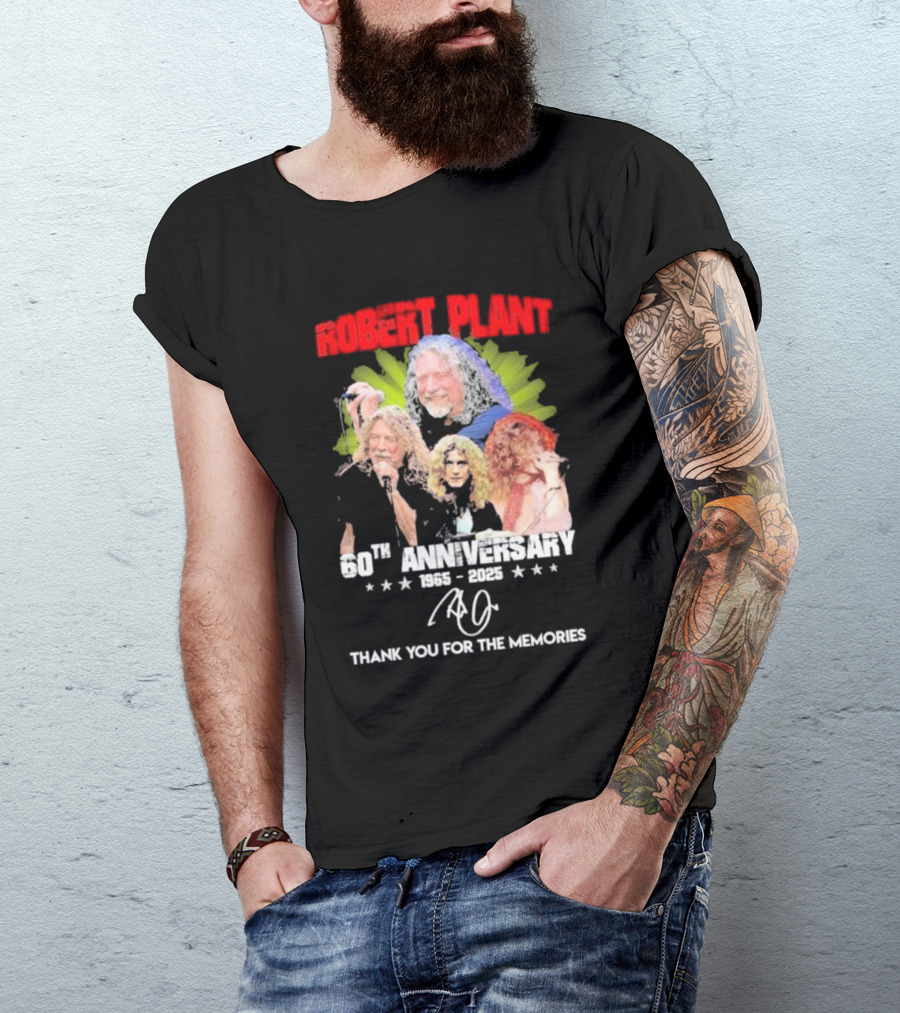 Robert Plant 60th Anniversary 1965-2025 Thank You For The Memories Icons T-Shirt