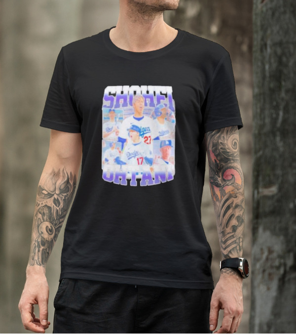 Shohei Ohtani Dodgers Baseball Star Collage T-Shirt
