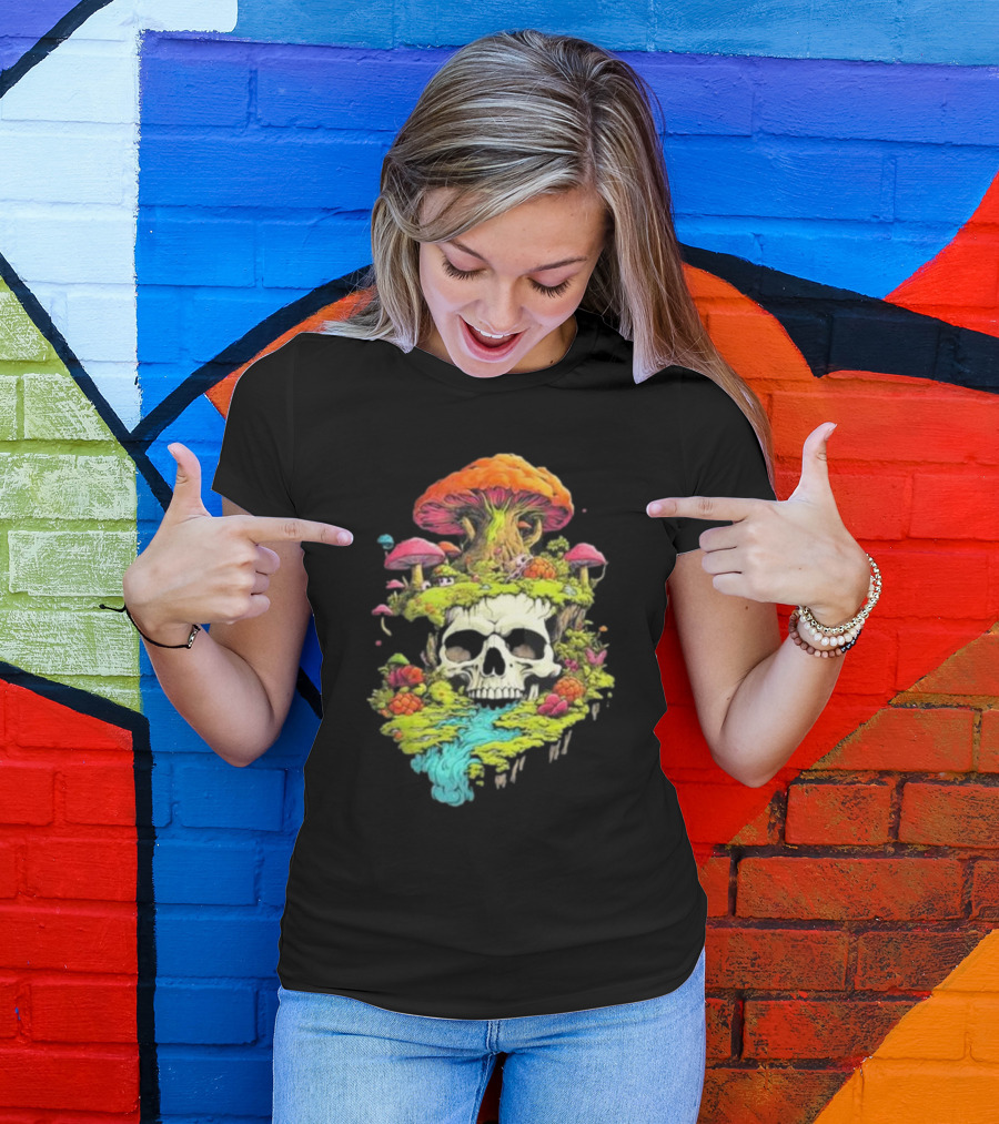 Joe Bartolozzi Life In Death 2024 Skull Forest Mushrooms T-Shirt