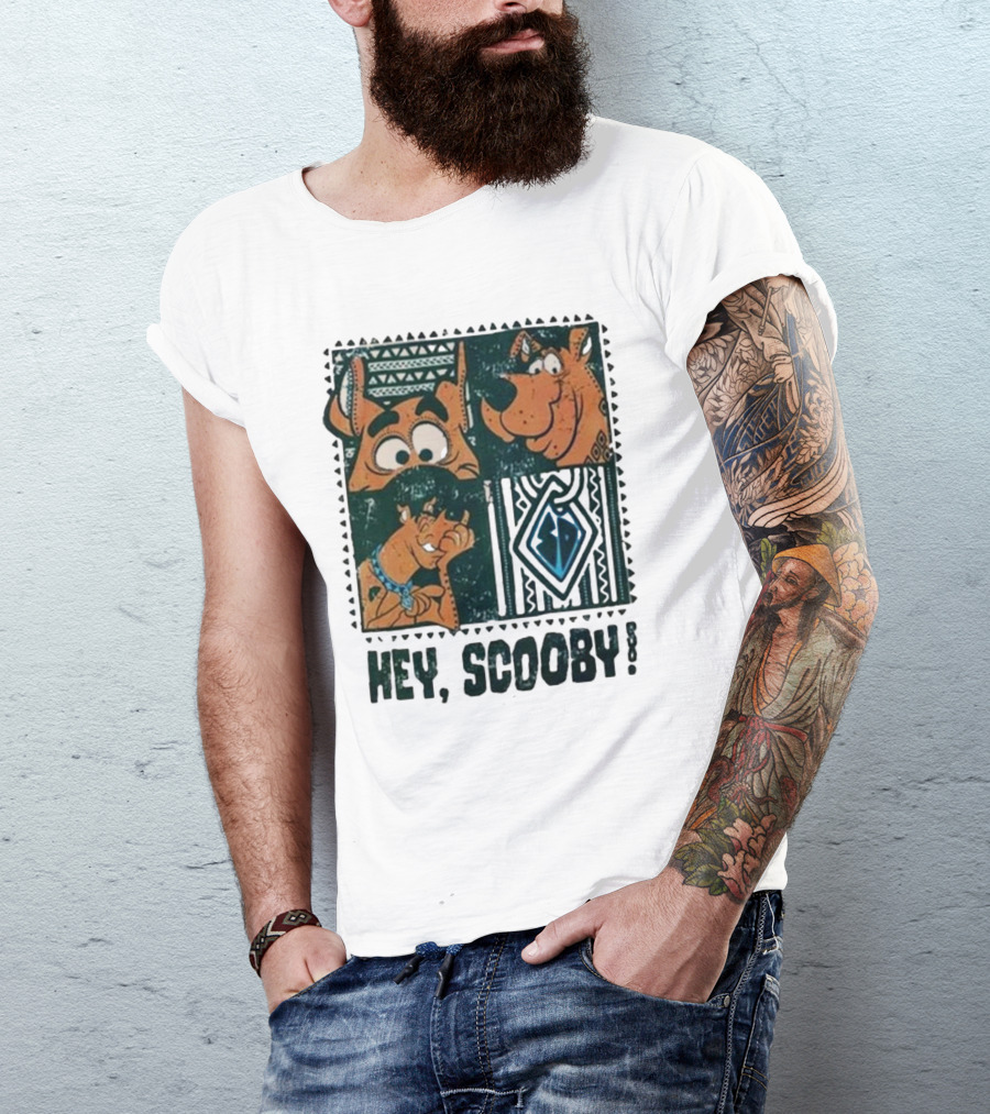 Scooby Doo Hey Scooby With Geometric Patterns And Scooby-Doo Facials T-Shirt