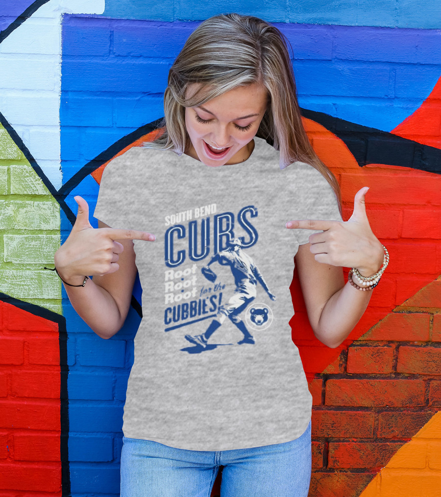 South Bend Cubs Root Root Root For The Cubbies Baseball Player T-Shirt