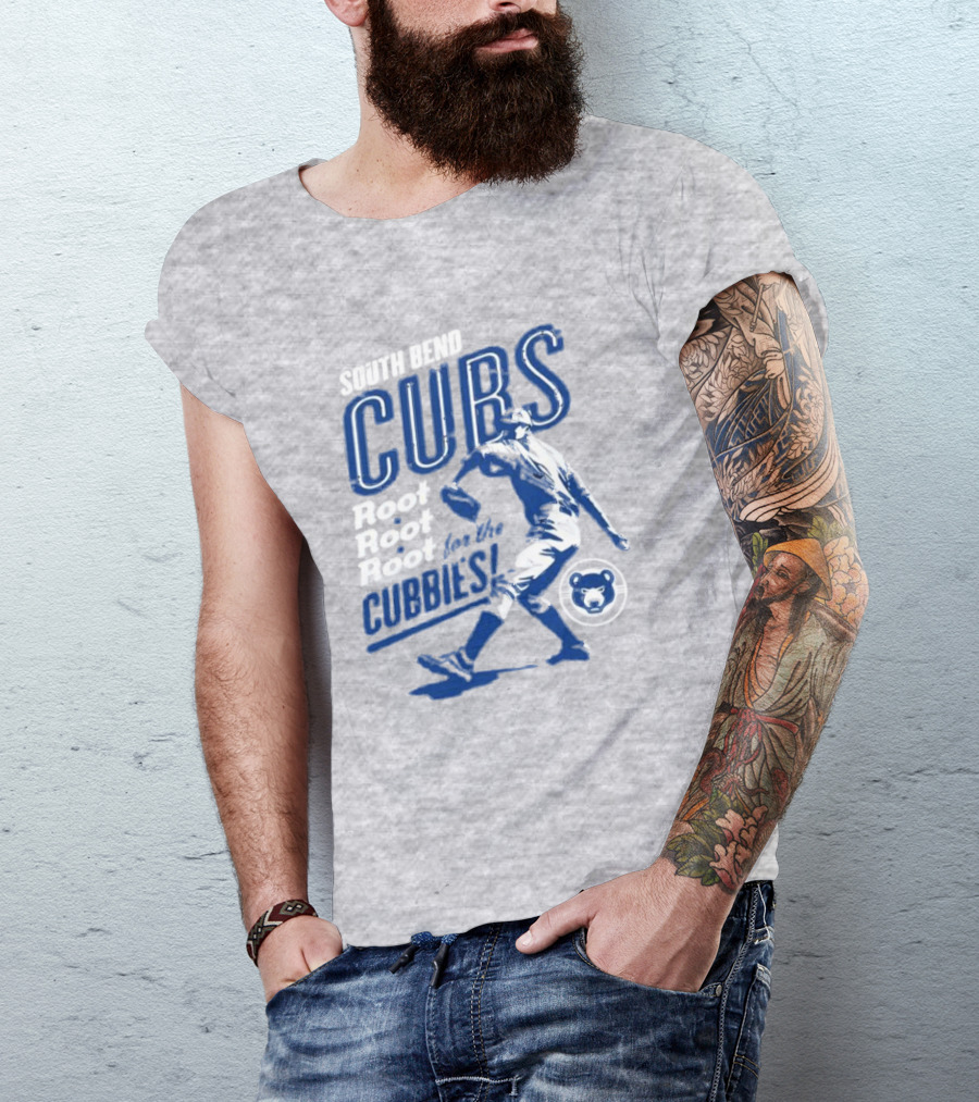 South Bend Cubs Root Root Root For The Cubbies Baseball Player T-Shirt