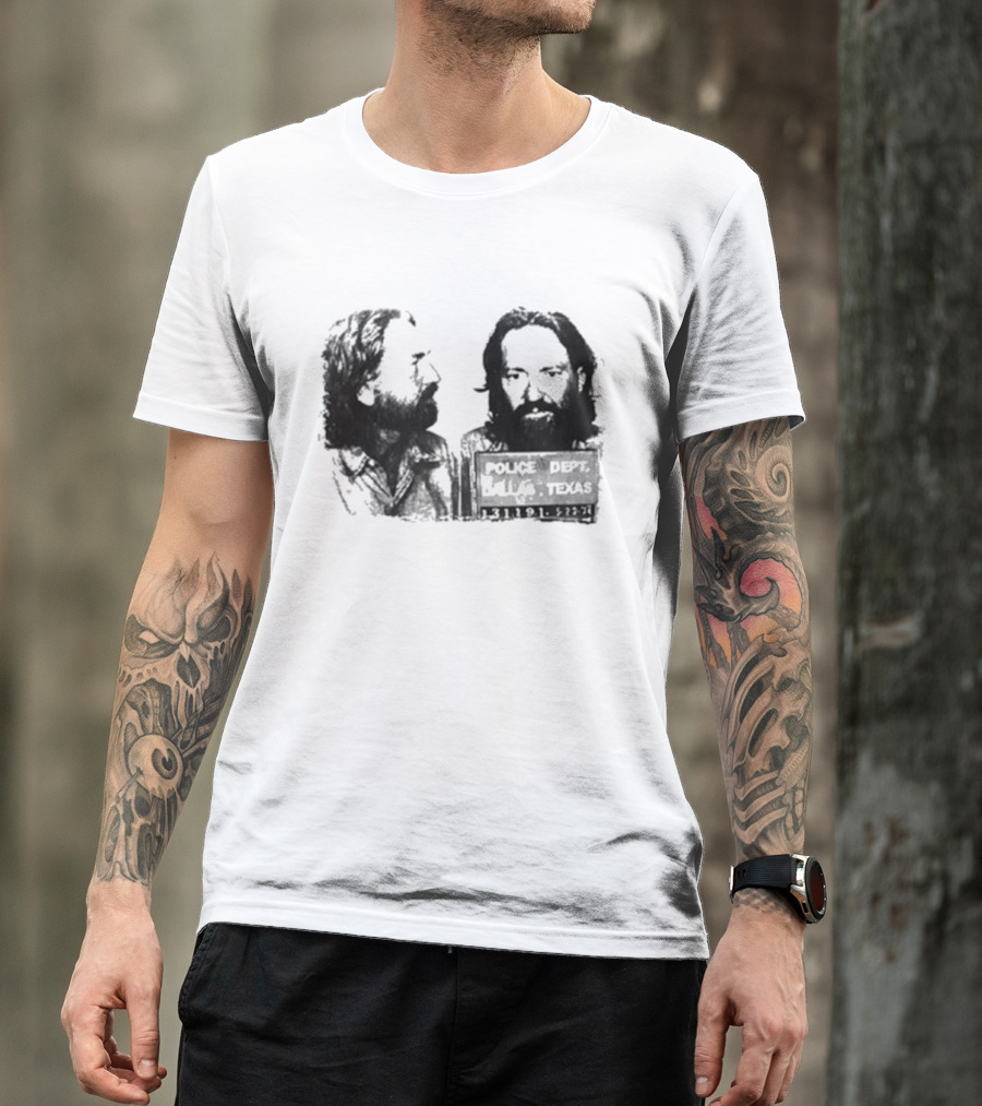 Willie Nelson Police Dept Texas Mugshot Profile T-Shirt