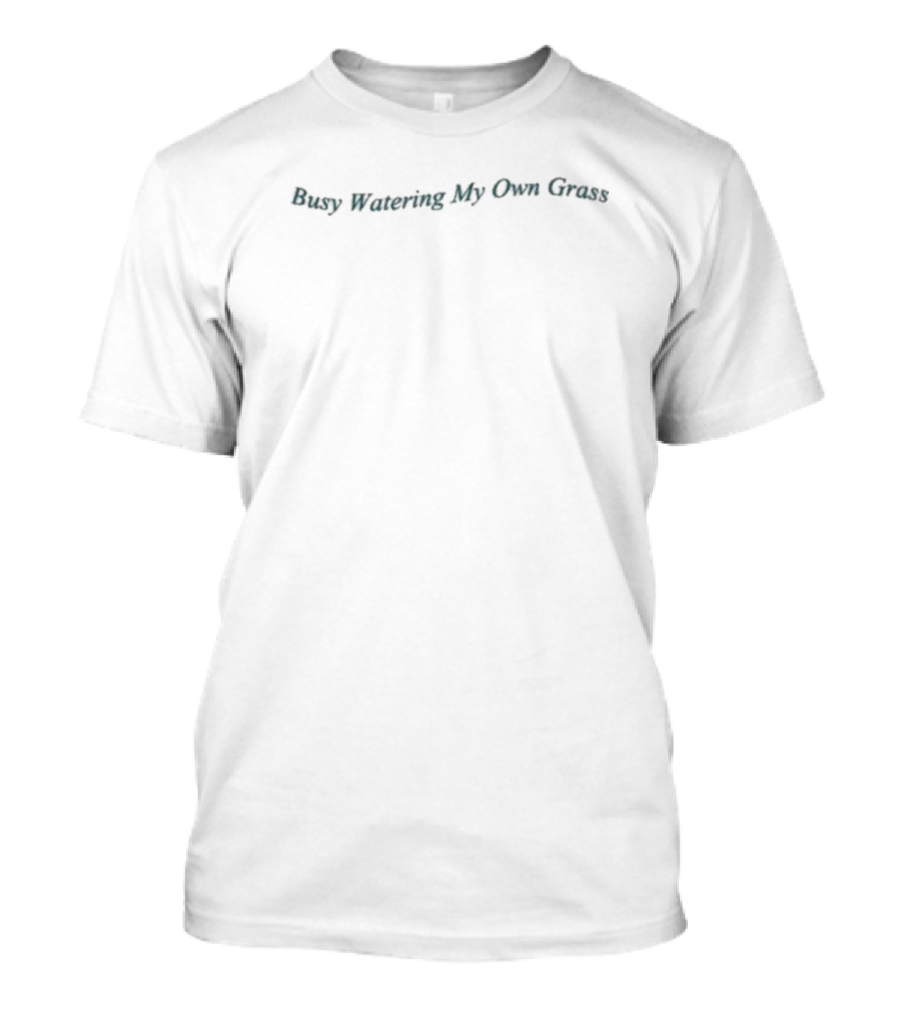 Yellow The Label Busy Watering My Own Grass Subtle Minimalistic Text T-Shirt