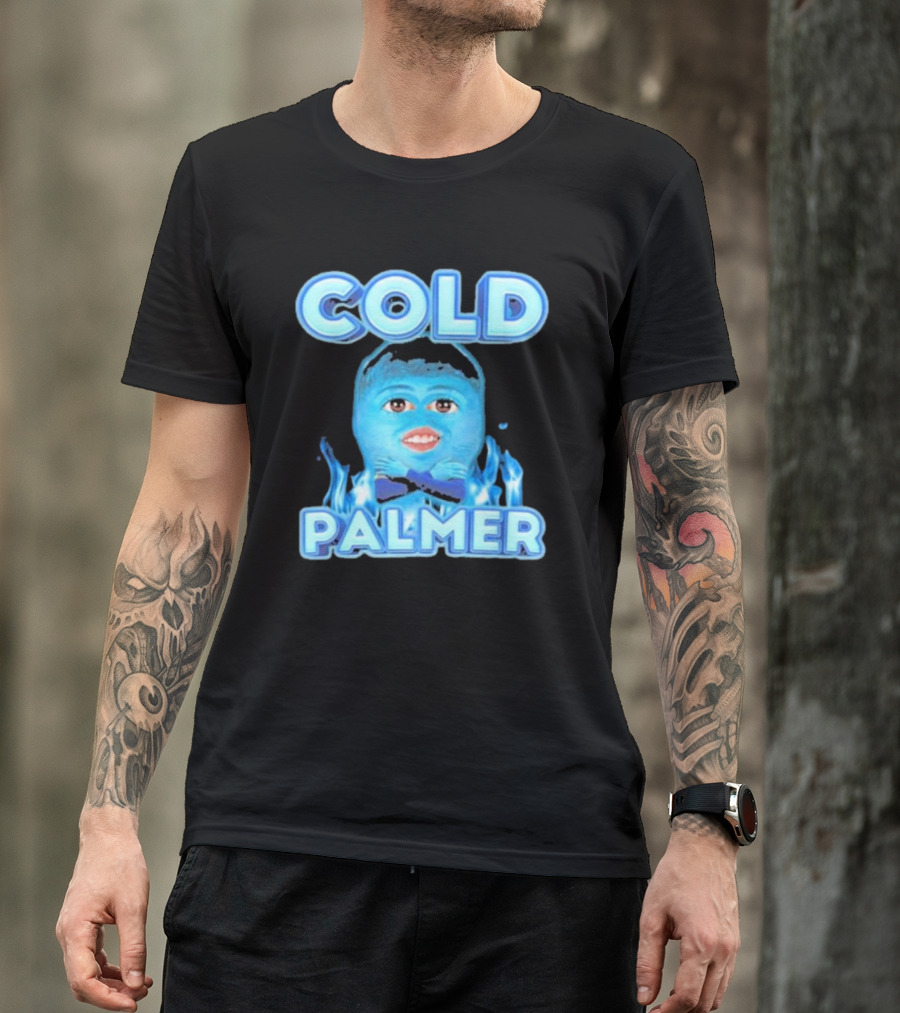 Cold Palmer Frozen Face With Blue Flames T-Shirt