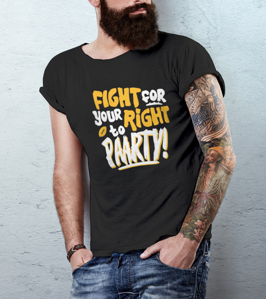 Fight For Your Right To Party Charlie Hustle Shop Football T-Shirt