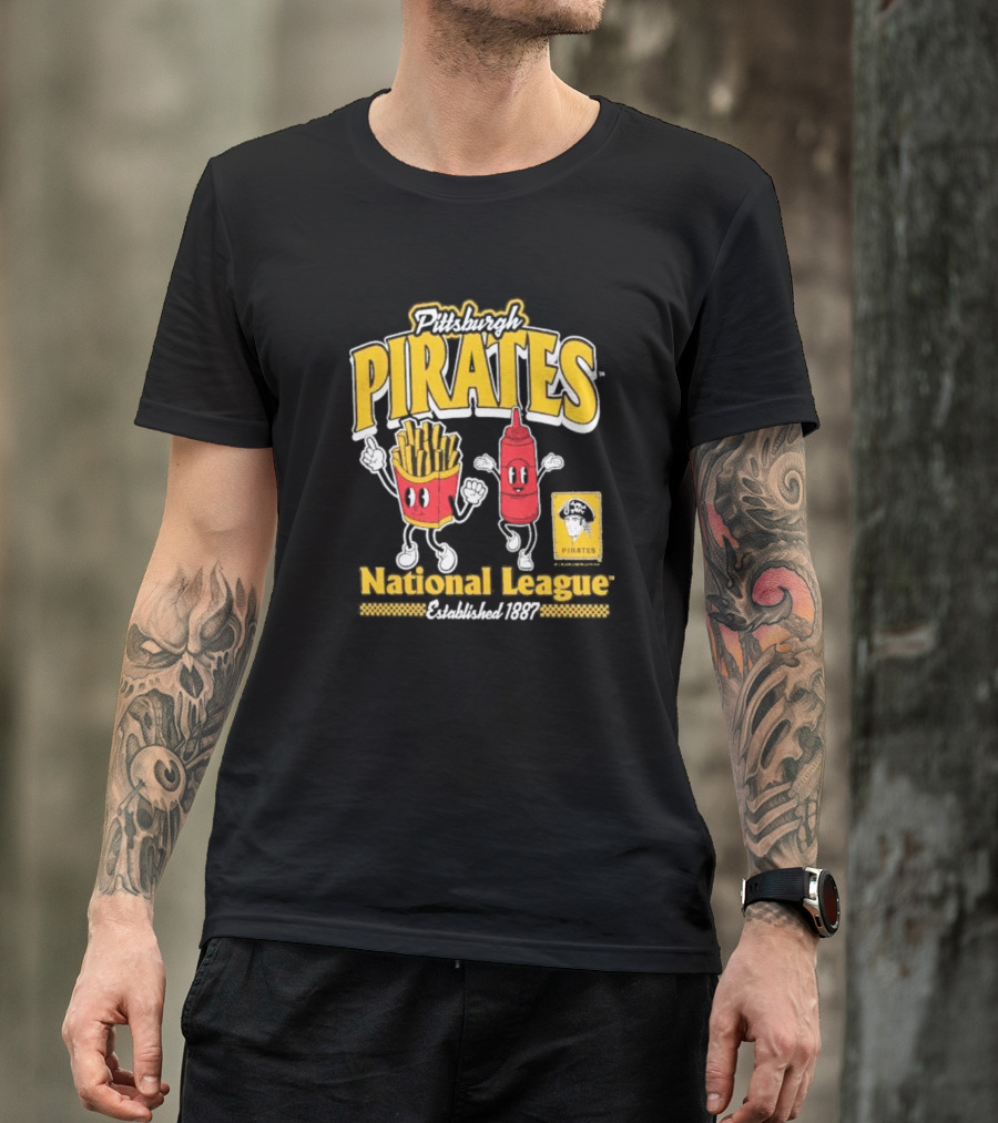 Pittsburgh Pirates National League Established 1887 Fries Ketchup Cooperstown Collection T-Shirt
