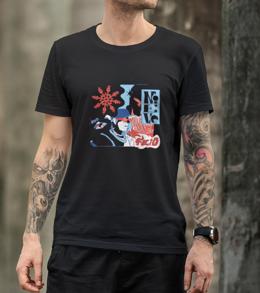 Ferxxo Merch Store Feid Nieve Snowflake Graphic Hip-Hop T-Shirt